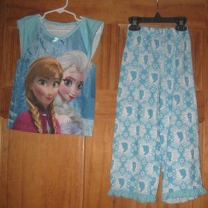 5/$30 Girls Disney Frozen Cap Sleeve Pajama Set